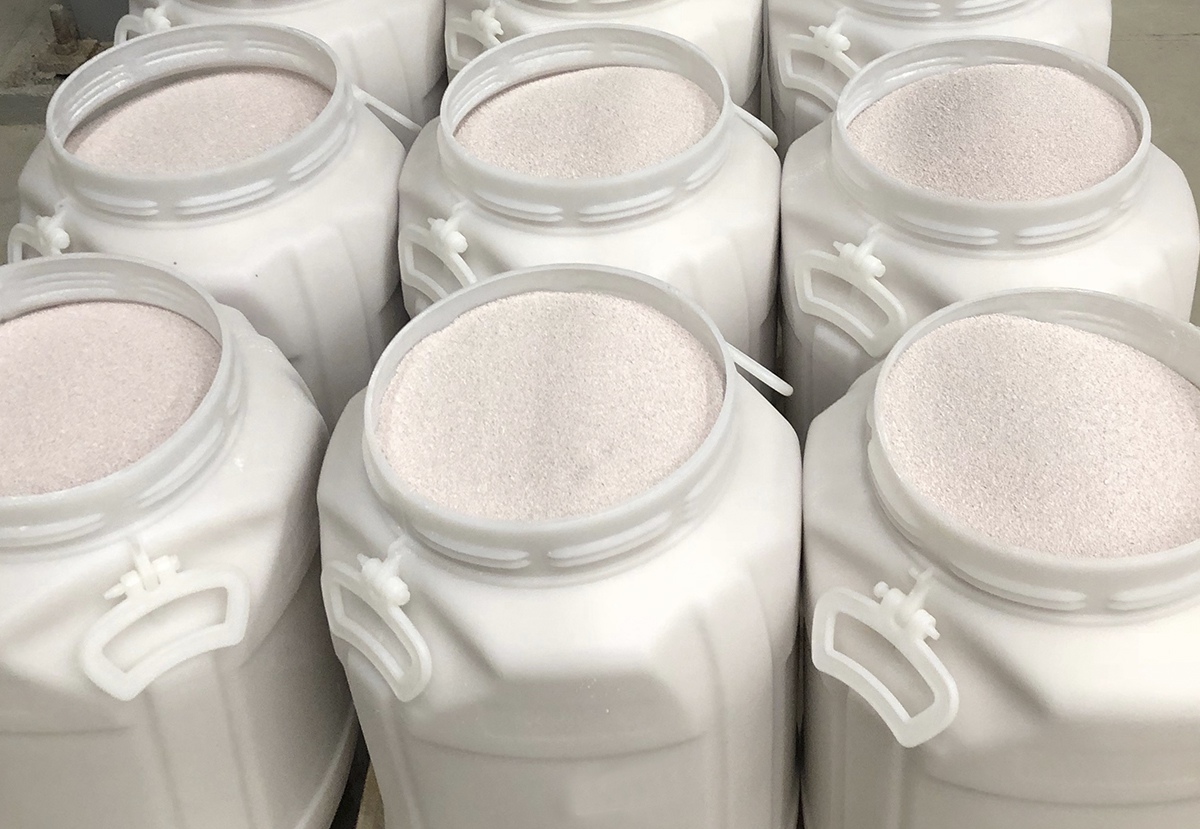 Calcium hypochlorite in plastic barrels